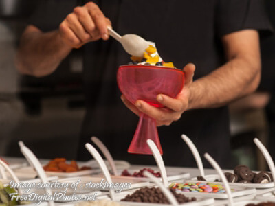 Man Topping Ice Cream