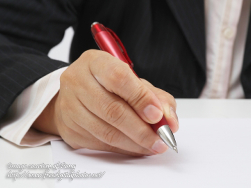 Businessman Writing